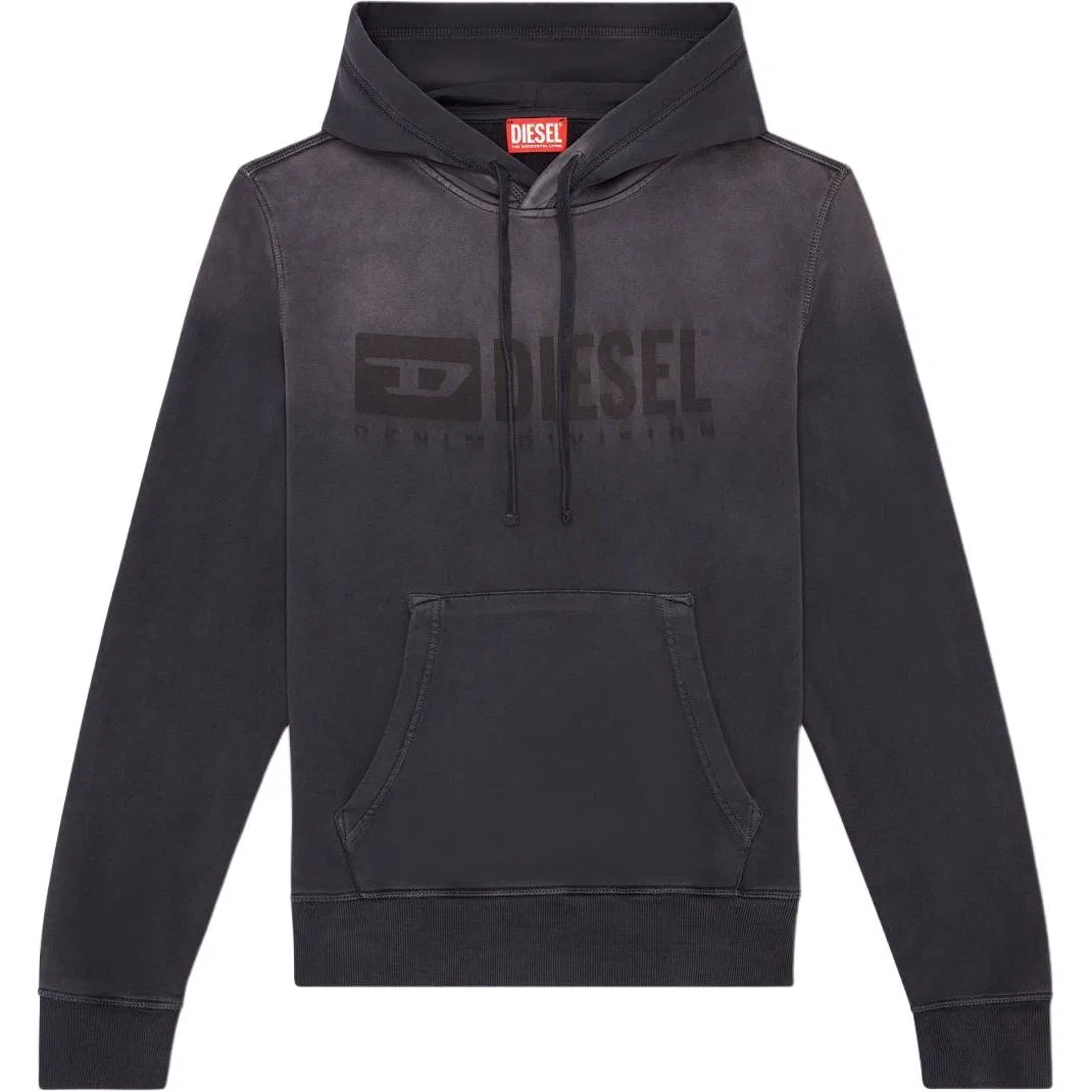 Худи DIESEL с принтом, черное