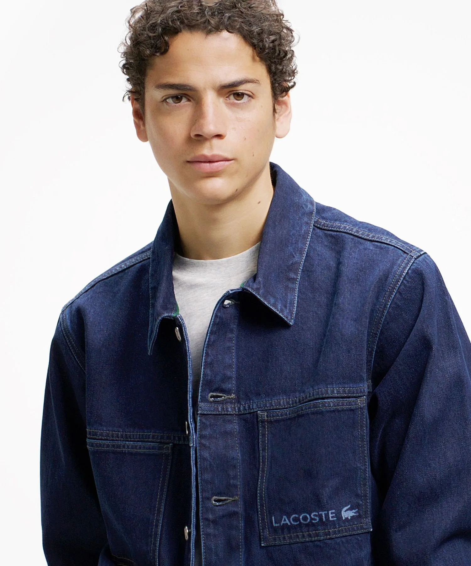 Джинсовая куртка дальнобойщика LACOSTE, Indigo Blue — фото 2