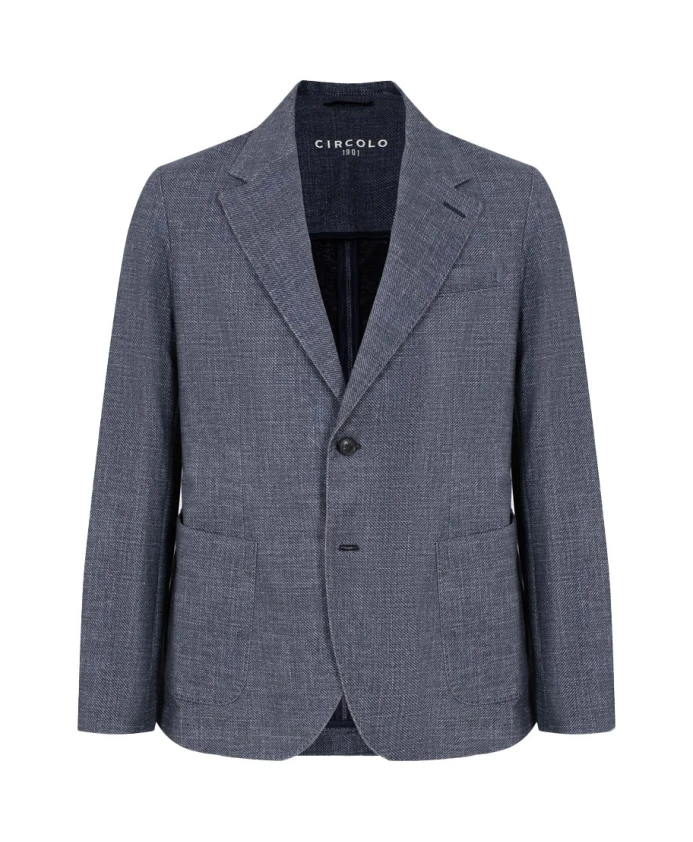 

Синий пиджак прямого кроя Circolo 1901, синий