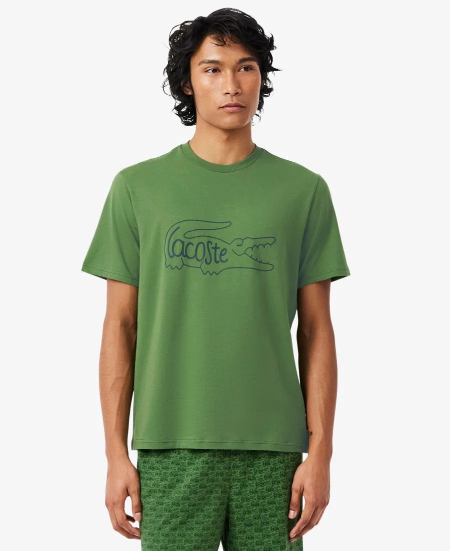 Комплект мужской Lacoste Футболка и шорты, 100% хлопок, темно-синий — фото 2