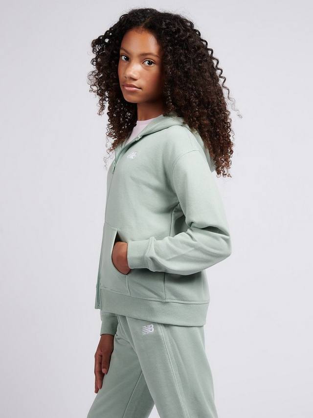 Детская худи на молнии из хлопковой смеси New Balance, Mosaic Green — фото 2