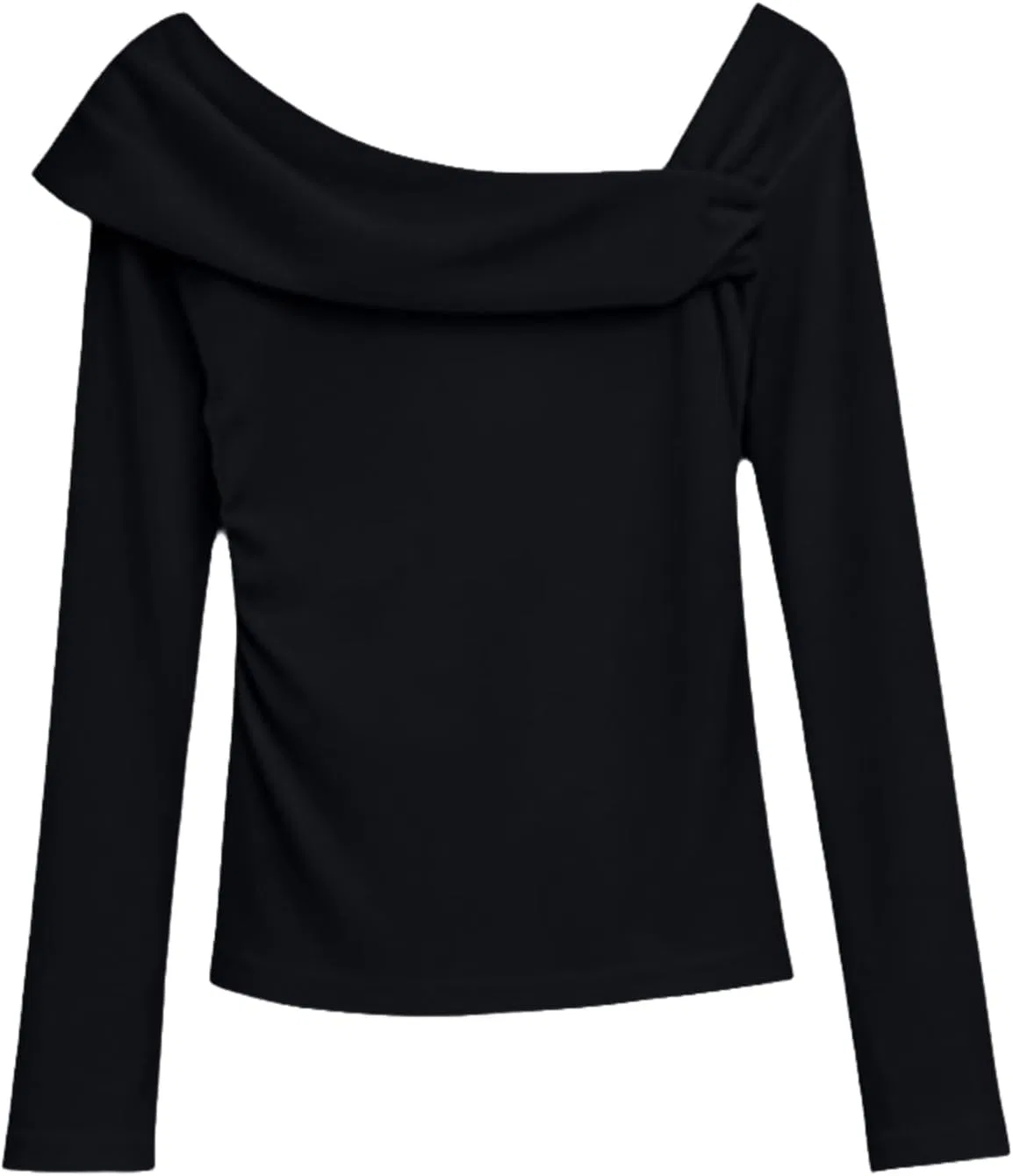 Блуза с открытыми плечами, длинный рукав Off Shoulder Top, черный — фото 4
