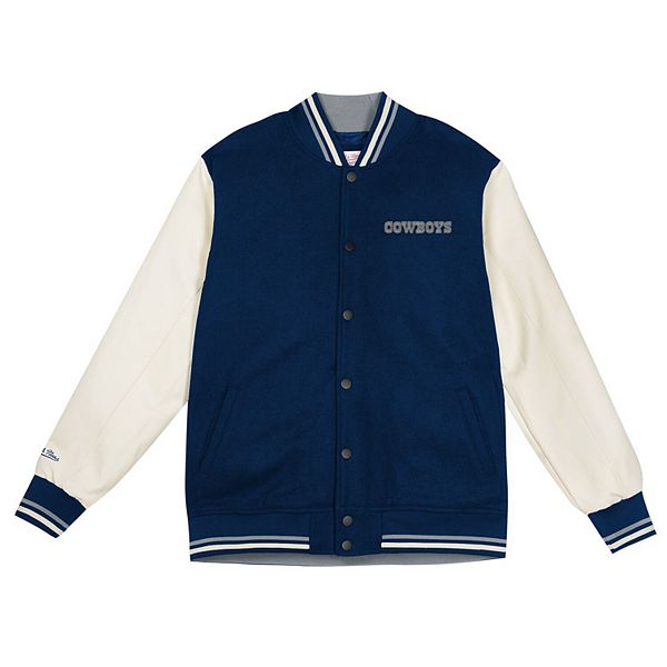 Молодежная куртка-варенка Dallas Cowboys цвета navy/cream на молнии Mitchell & Ness — фото 3