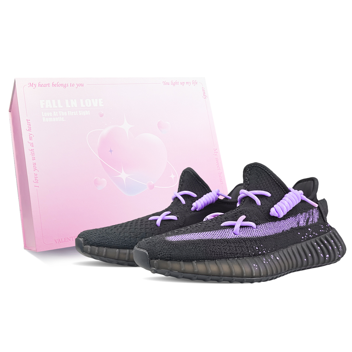 

Adidas Originals Изнашиваемые кеды Yeezy Boost 350 V2 низкие повседневные унисекс черно-фиолетовые, цвет Black