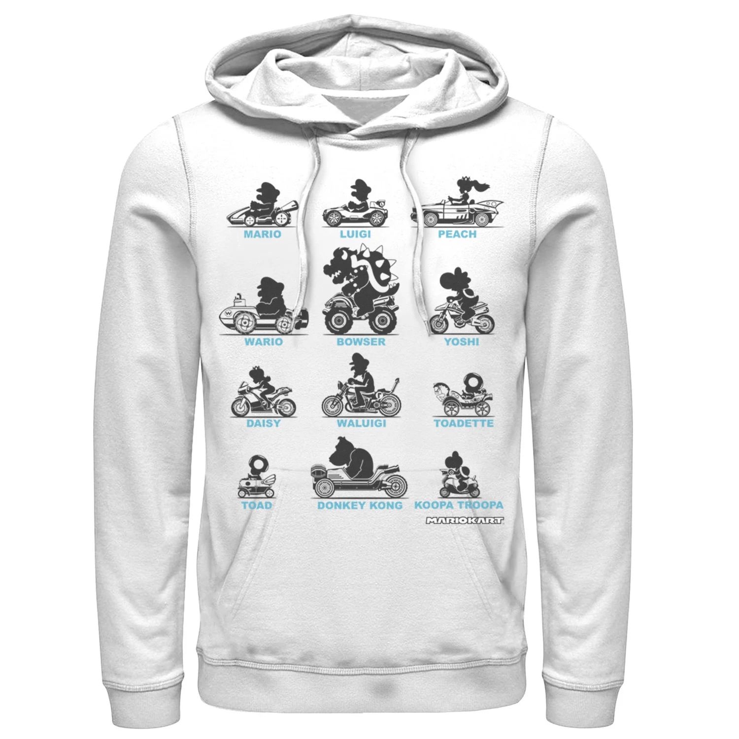 

Мужская толстовка с капюшоном Nintendo Mario Kart Silhouette Racers Licensed Character