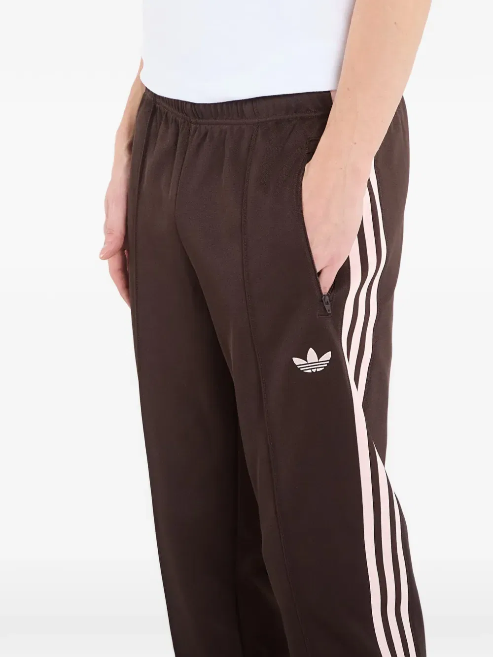 Спортивные брюки с боковыми полосами Adidas, коричневый — фото 3