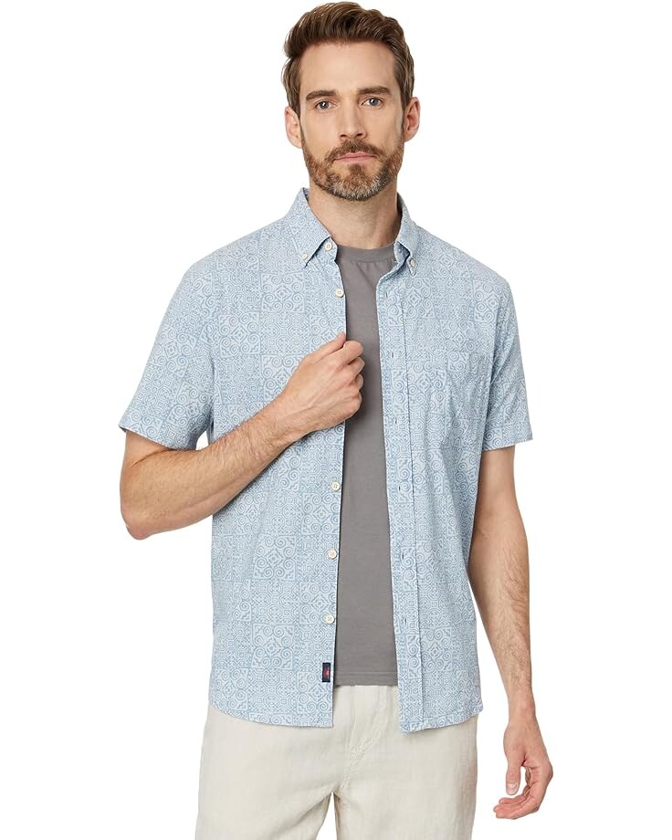 

Рубашка Faherty Stretch Playa Shirt, цвет South Pacific Geo