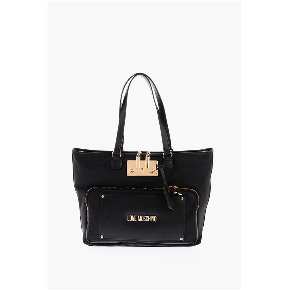 

Нейлоновая сумка-тоут LOVE с золотистыми деталями Moschino, Black