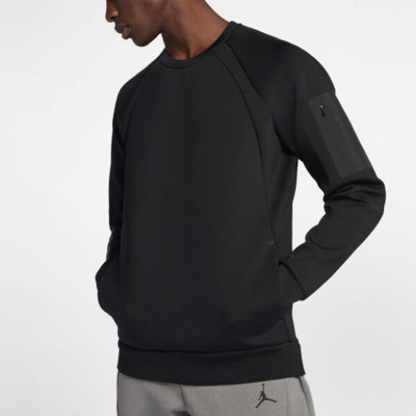 Толстовка Men's Air Jordan Alphabet Pattern Long Sleeves Solid Color Cotton Round Neck Black, мультиколор — фото 3