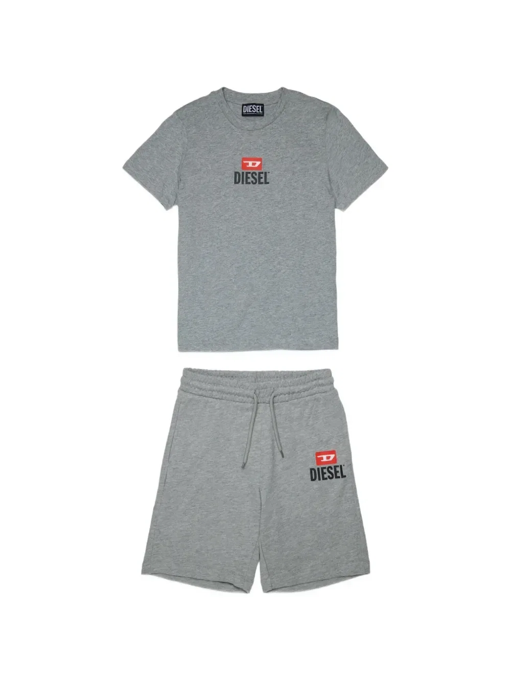 Комплект из футболки и шорт с логотипом Diesel Kids, серый