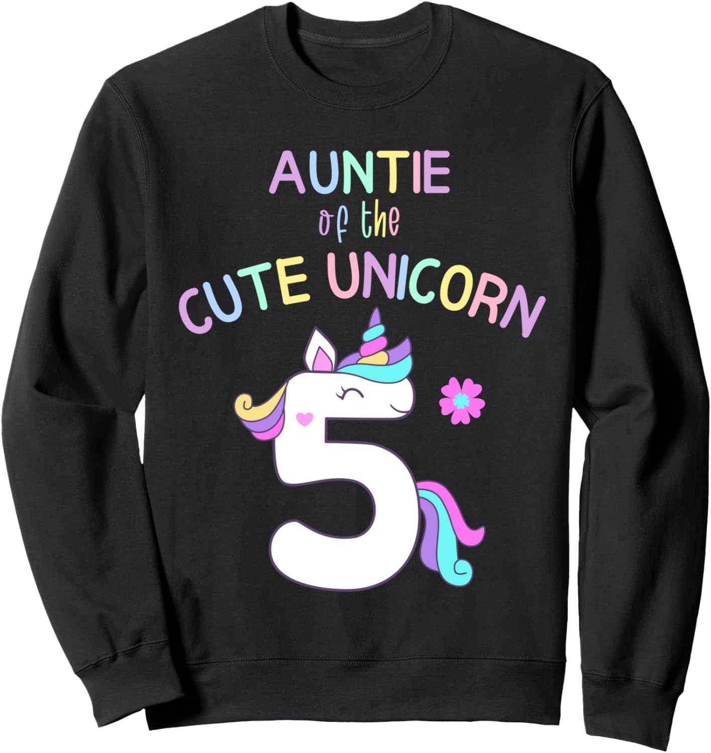 

Милая толстовка с единорогом и надписью «Тетушка-принцесса» для девочки на 5-й день рождения Family Look Unicorn Princess Decorations Gifts, черный