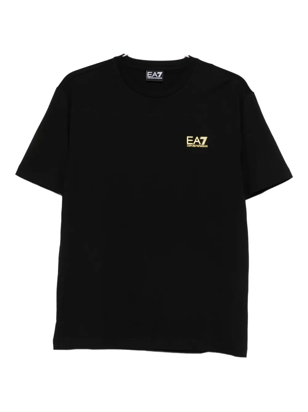 

Хлопковая футболка с логотипом Ea7 Emporio Armani, черный
