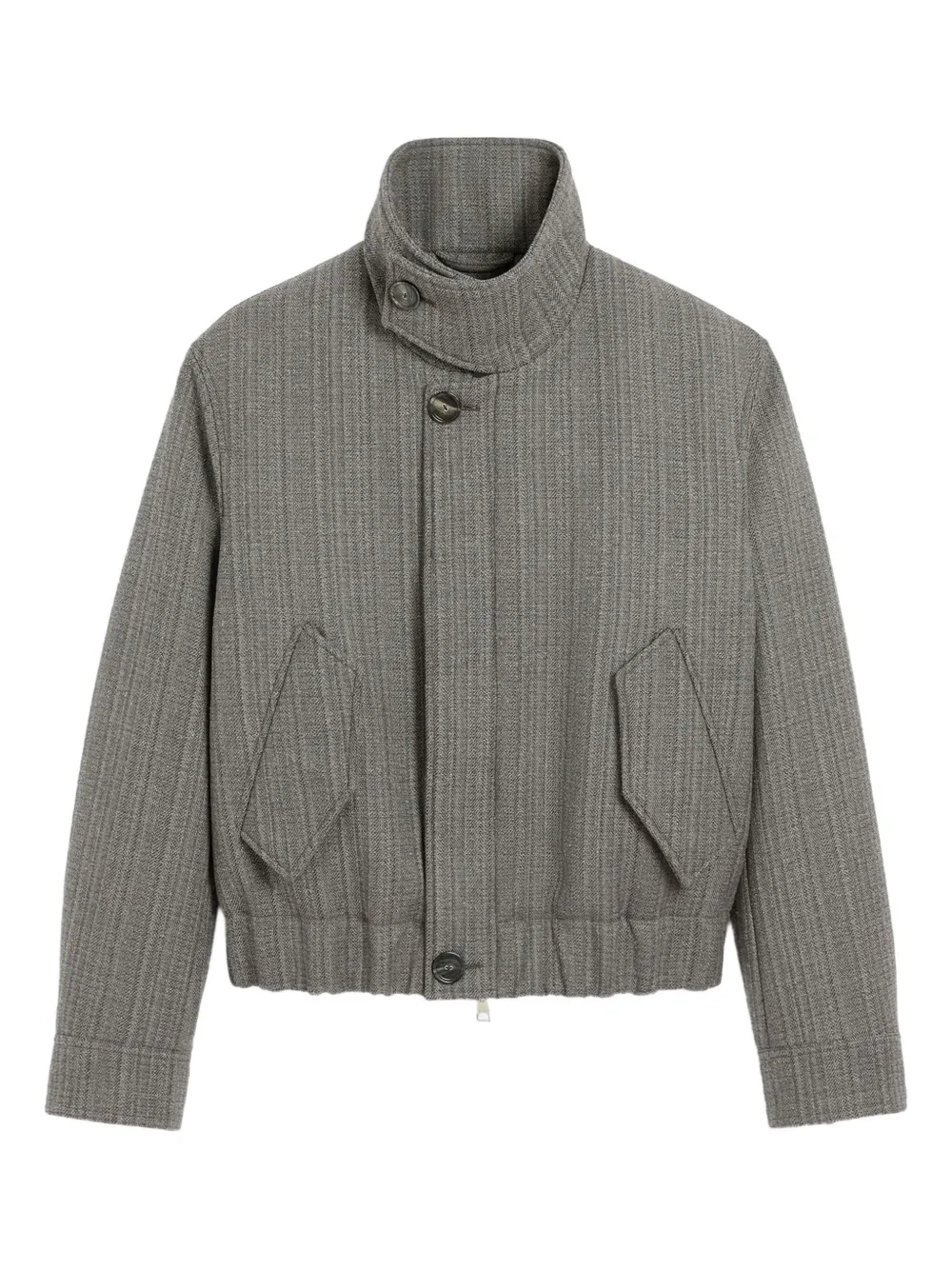 

Шерстяная куртка харрингтон с узором в елочку AMI Paris, серый