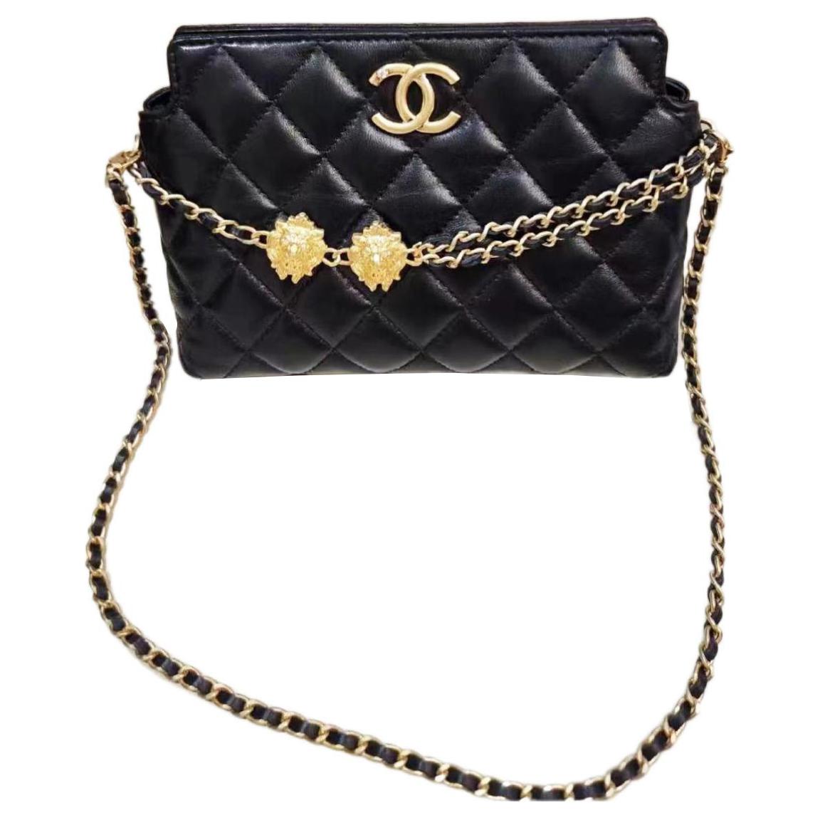 

CHANEL Сумка через плечо из овчины, женская, черная