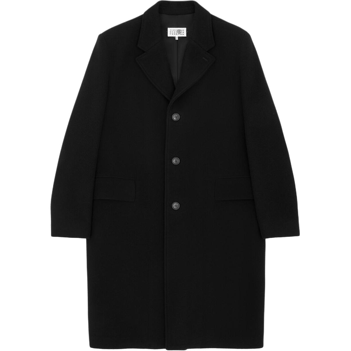 

Пальто с прямым низом и пуговицами Mm6 Maison Margiela, черный