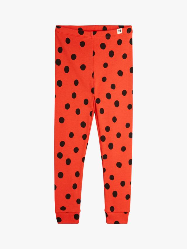 

Детские легинсы с манжетами из органического хлопка Mini Rodini, Polka Dot Red