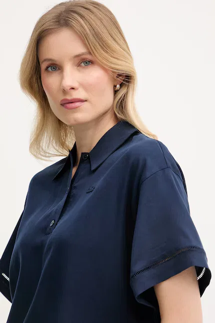 Поло Lacoste Relaxed Fit, синее — фото 4