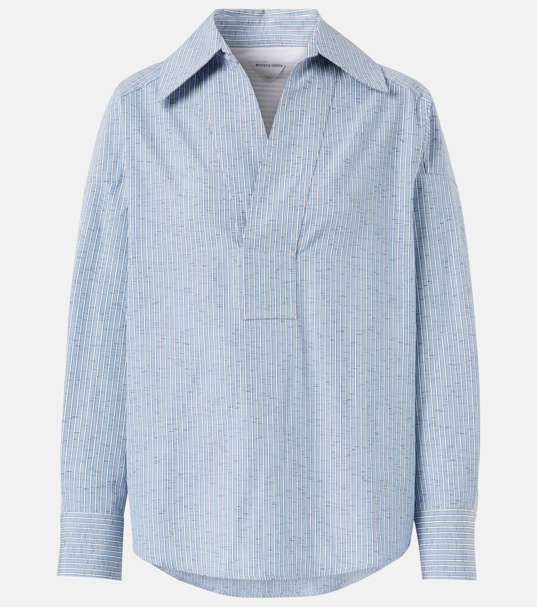 

Полосатая блуза из хлопка и льна Bottega Veneta, Blue/White