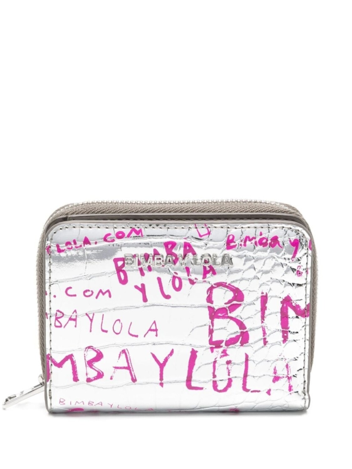 

Кошелек с тиснением под крокодила и логотипом Bimba y Lola, серебристый