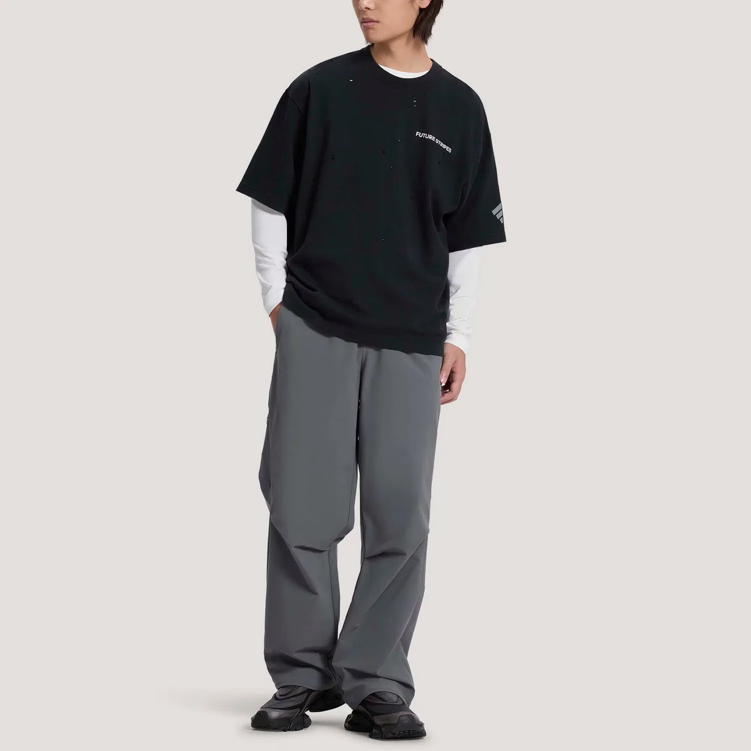 Футболка FOS SHORT SLEEVE с коротким рукавом мужская Adidas, Black — фото 4