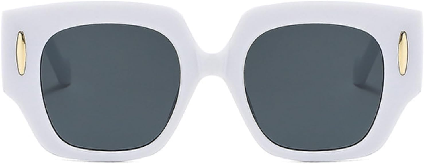 

Модные большие женские квадратные солнцезащитные очки в винтажном стиле с леопардовым принтом, коричневые, с защитой от УФ-излучения UV400, стильные мужские черные солнцезащитные очки N45 mincl, White