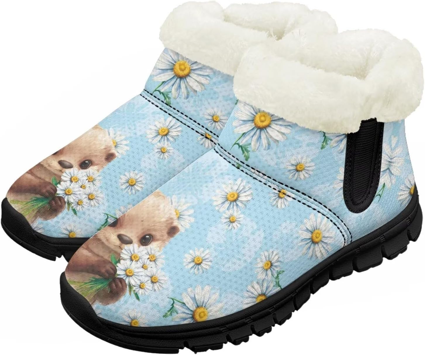 

Зимние обувь для мальчиков и девочек Chririnla, теплые слипоны-сапожки, удобная обувь для дома и улицы, легкие детские тапочки с мехом, Daisy Otter