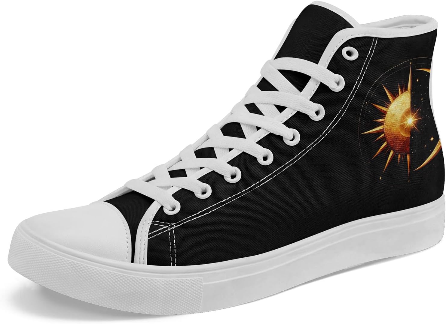 

Высокие кеды на платформе AWSOLE SunMoon с принтом для мужчин и женщин, стильная обувь с небесной тематикой, дышащие и легкие, белый/черный/оранжевый