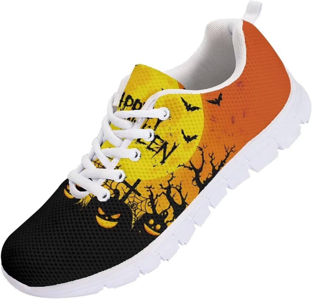 

Мужские кроссовки Funnydude Funny Print 2025, дышащие с сеткой, нескользящие, на шнуровке, Happy Halloween