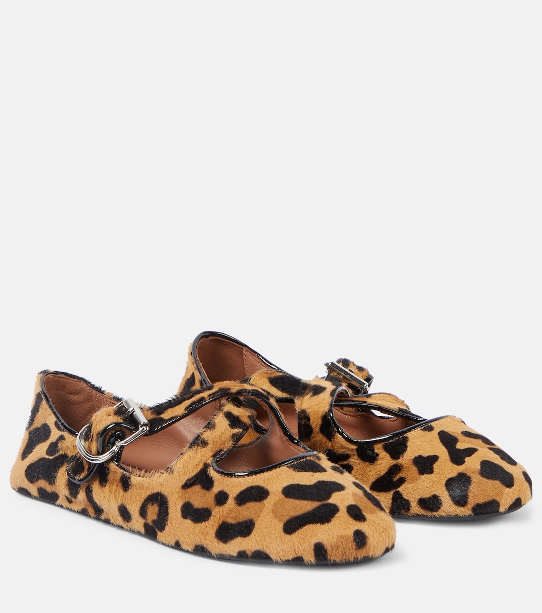 Балетки с леопардовым принтом Alaïa, коричневый