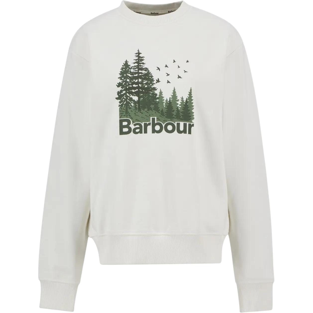 

Barbour Женская белая толстовка с круглым вырезом, средней толщины