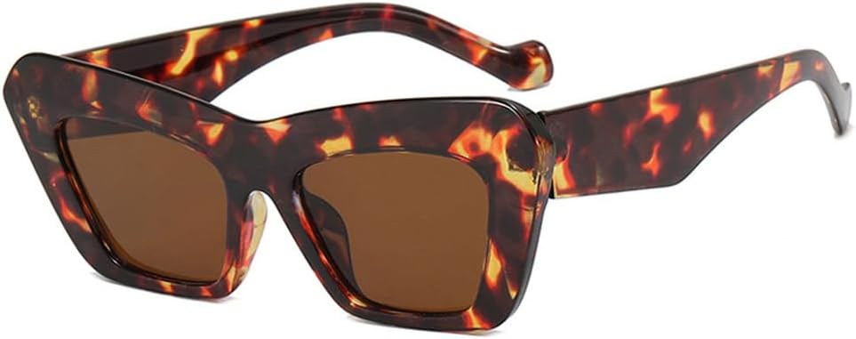 

Винтажные солнцезащитные очки для женщин и мужчин, «кошачий глаз», в толстой оправе, модные женские ретро-очки для путешествий, солнцезащитные очки UV400 TKKTLLT, Leopard Brown