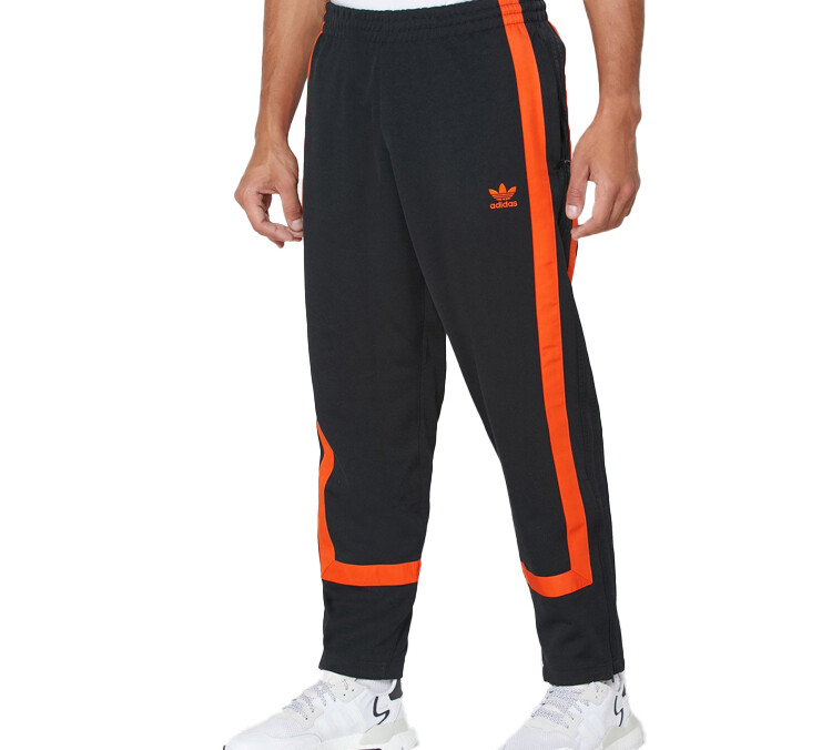 Трикотажные спортивные штаны мужские черные/оранжевые Adidas Originals, черный/оранжевый — фото 3