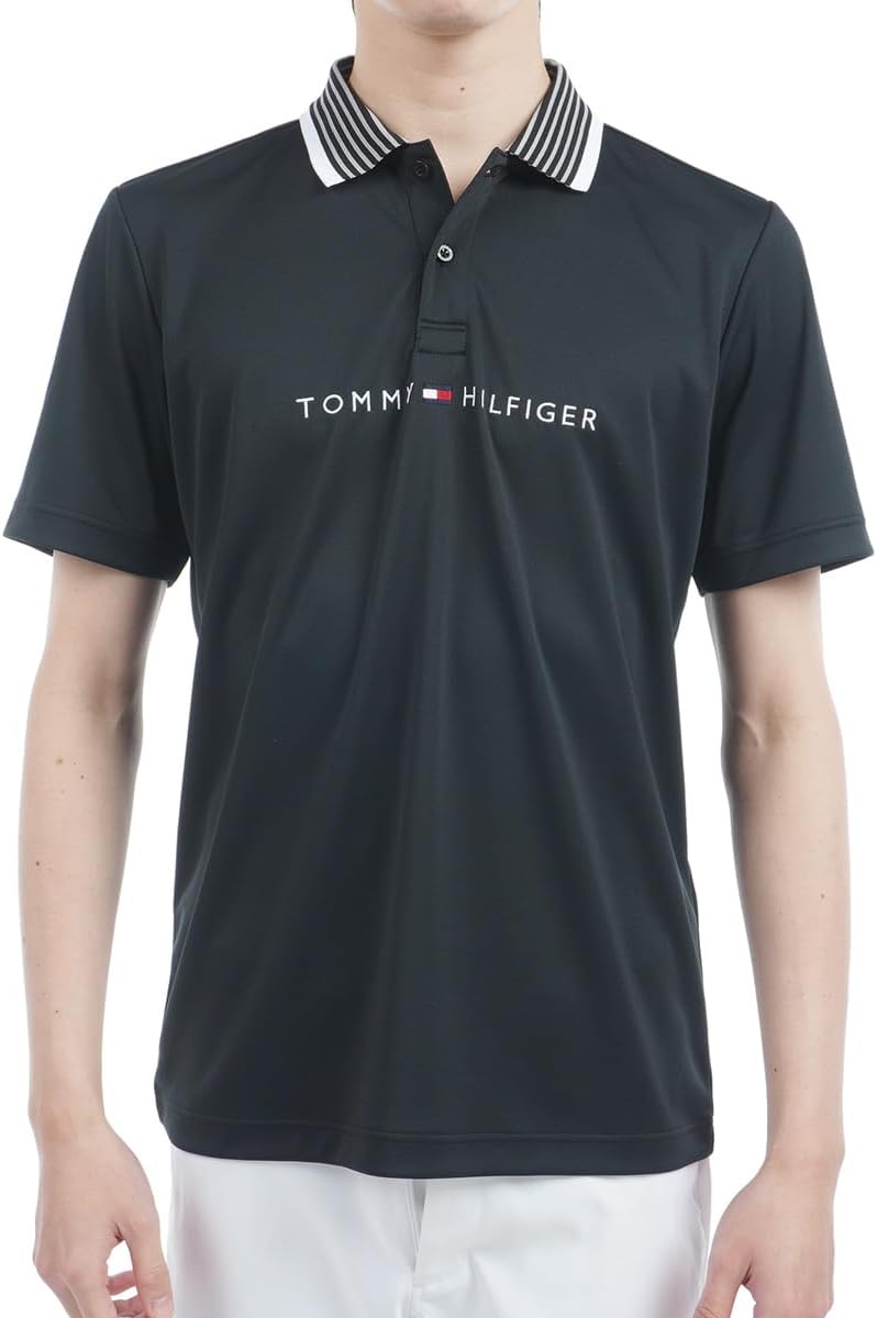 

Поло Tommy Hilfiger GOLF Essential Stripe Color с коротким рукавом THMA513, черный