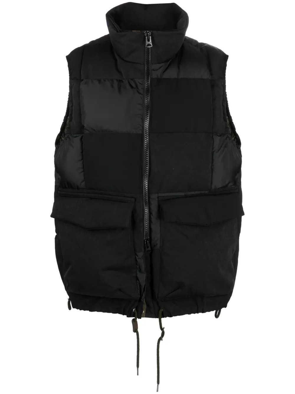 

Дутый жилет со вставками SACAI, черный