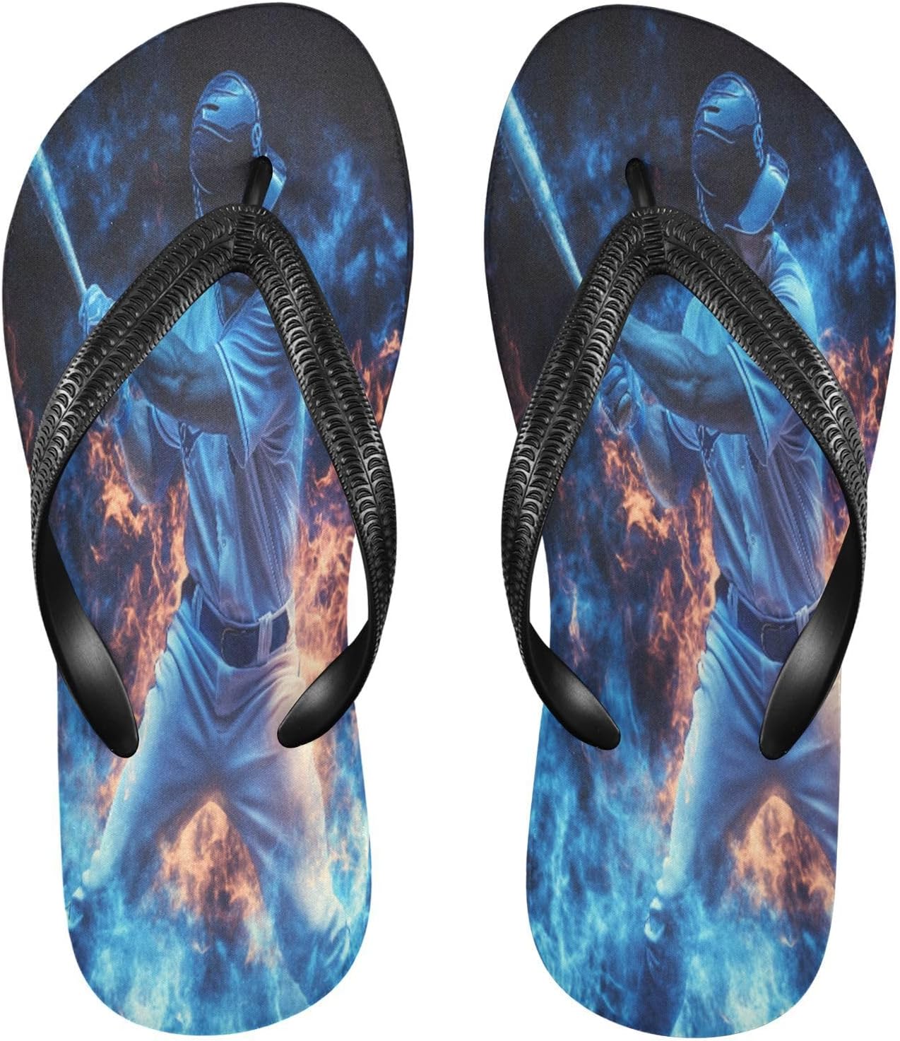 

Женские и мужские пляжные шлепанцы для бейсболистов, синие, резиновые, нескользящие, летние, для душа и прогулок Sinestour