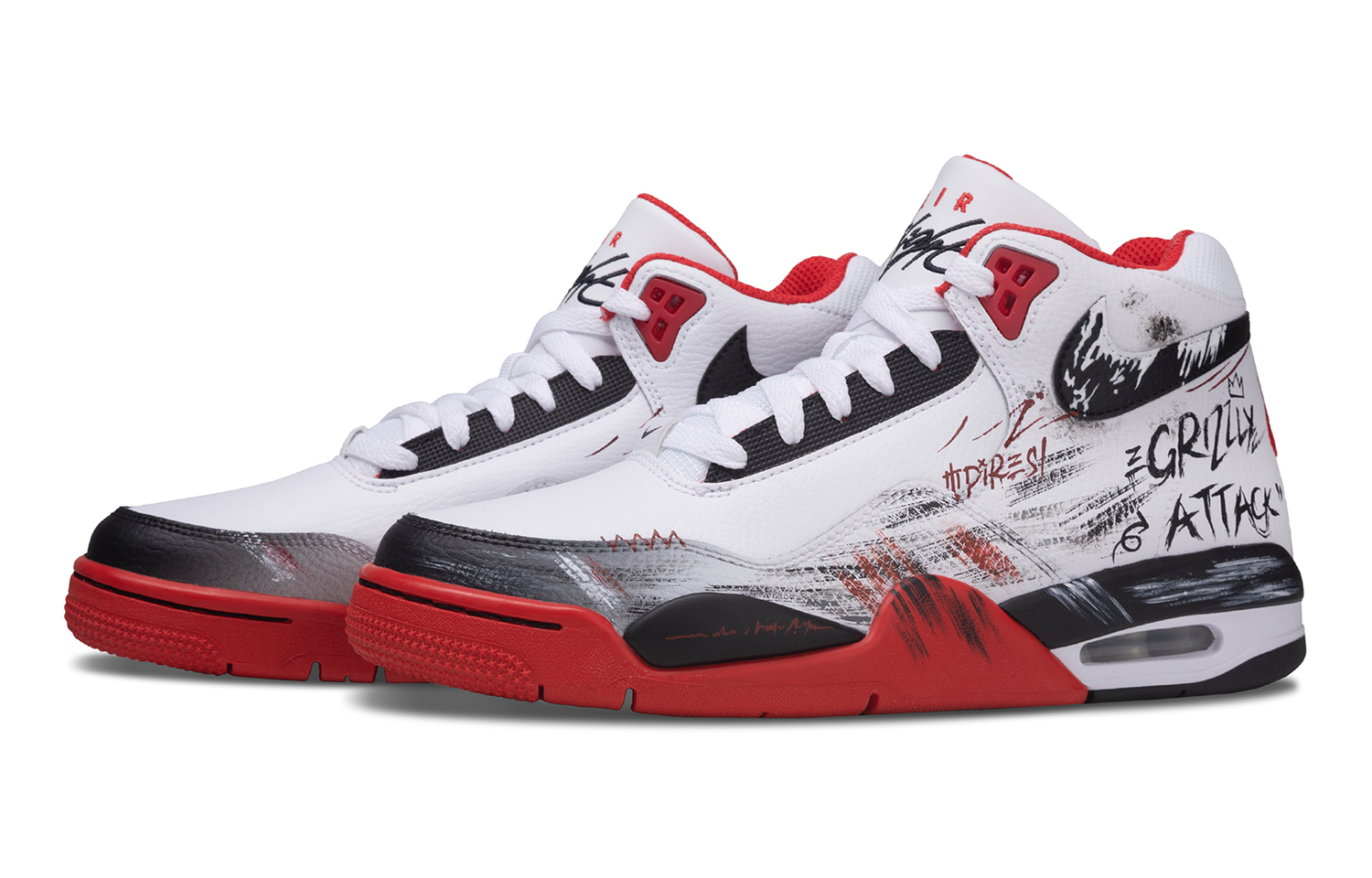 Nike Кроссовки для баскетбола Flight Legacy Savage Growth Abrasion Resistant Mid top Vintage, мужские, черный, белый, красные — фото 4