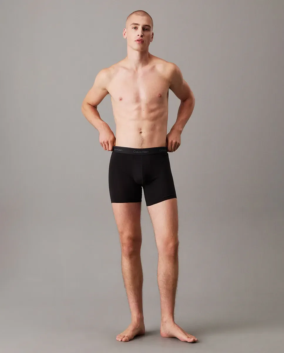 Набор из 3 длинных боксеров - Icon Cotton Stretch Calvin Klein, черный — фото 2