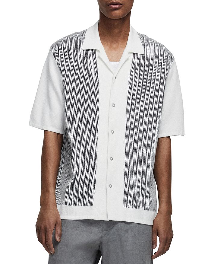 

Рубашка Avery Herringbone с коротким рукавом и застежкой спереди rag & bone, слоновая кость/кремовый