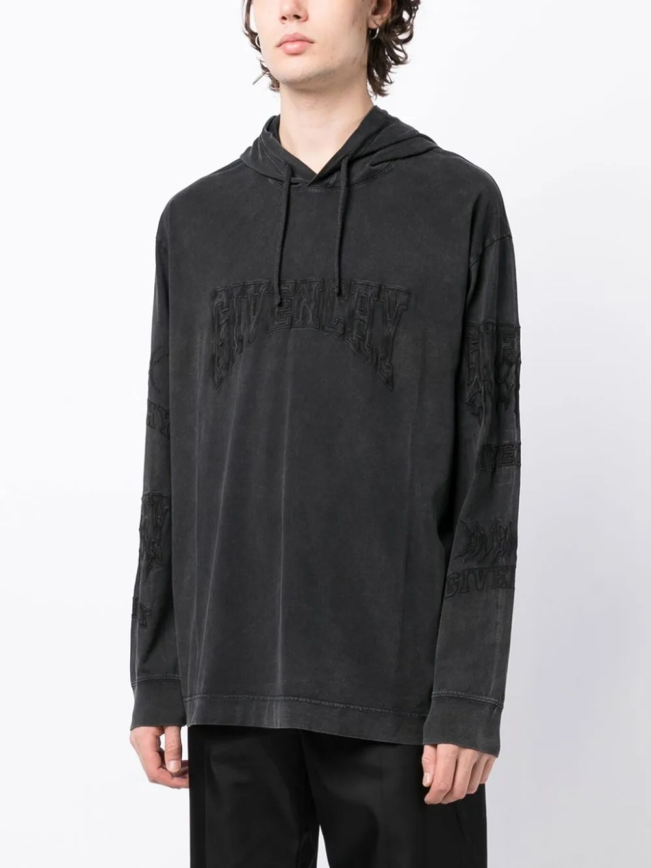 Givenchy толстовка с капюшоном и вышитым логотипом, черный — фото 3