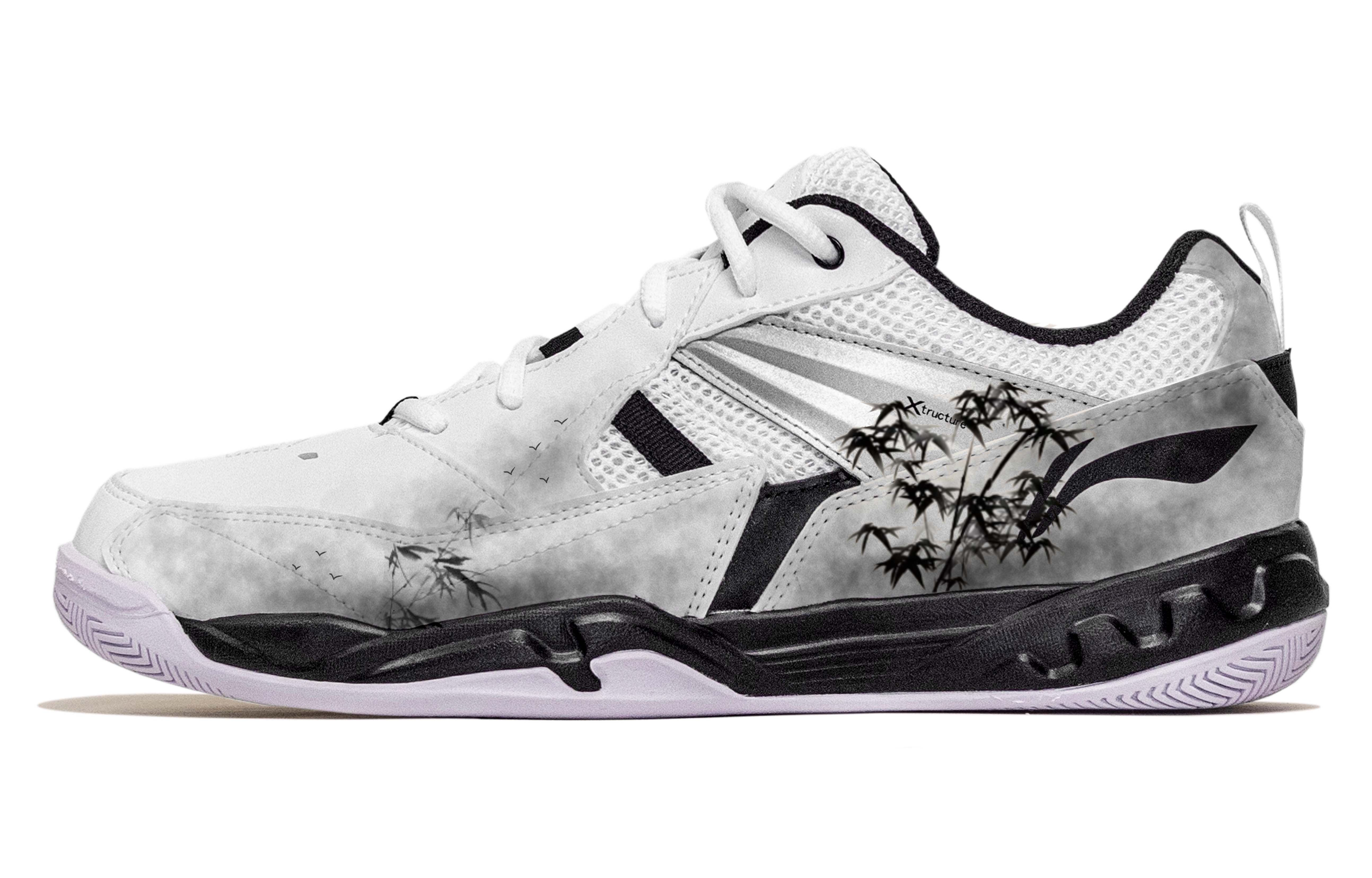 

LINING Кроссовки для бадминтона Koba Cushioning, износостойкие, дышащие, низкие, мужские, белые, черные, серые