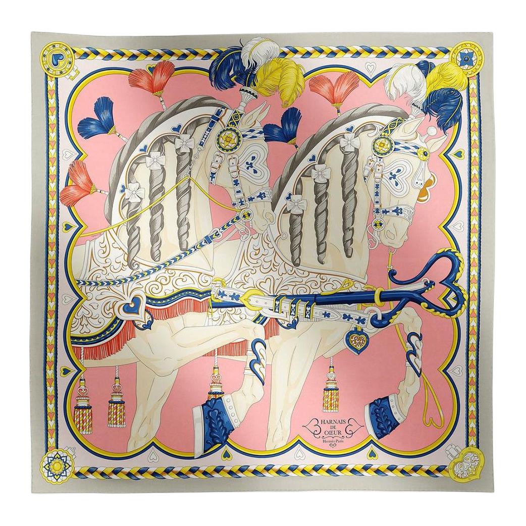 

HERMES Шёлковый шарф женский розовый, Pink