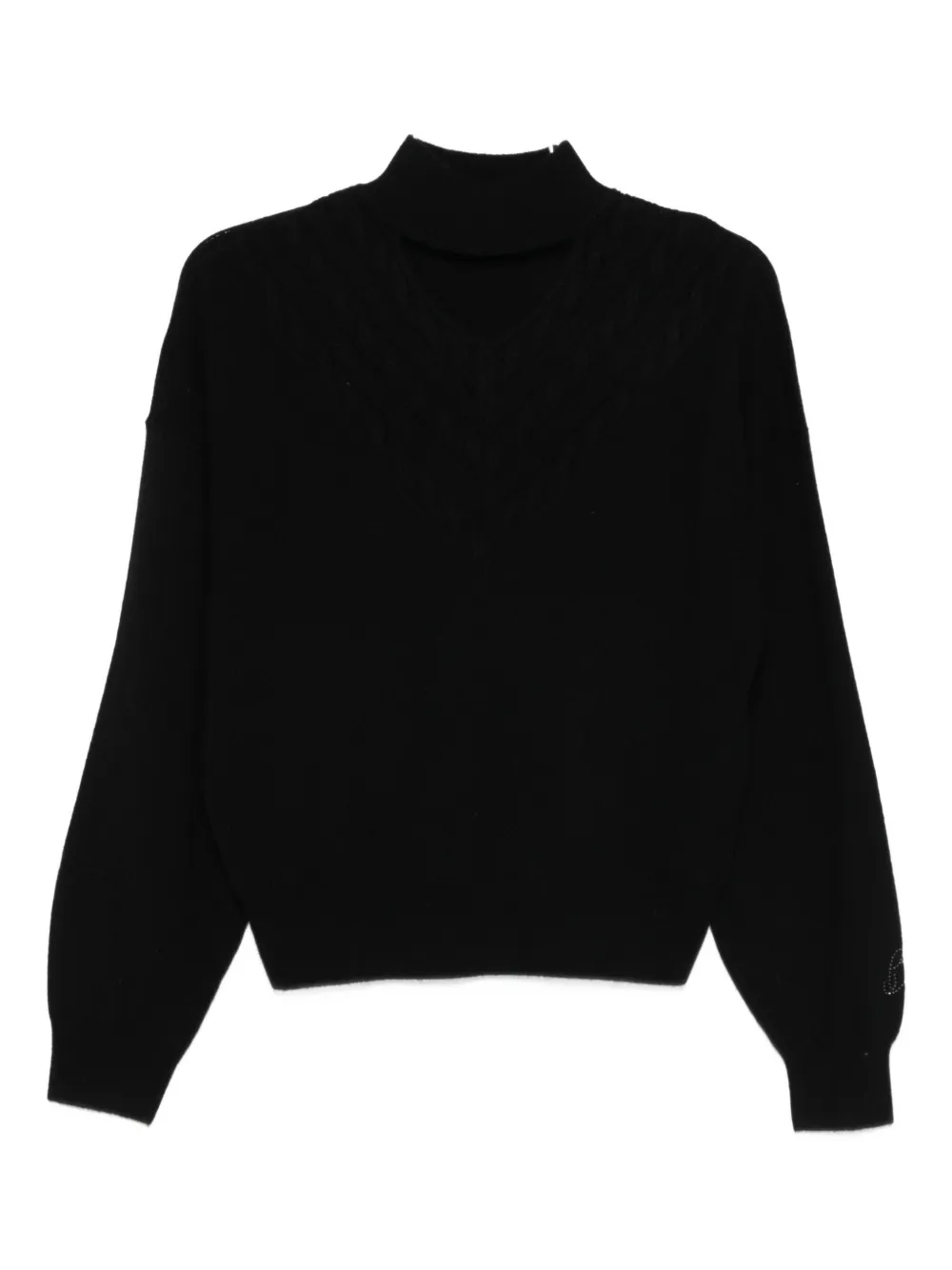 

Свитер фактурной вязки с высоким воротником Blugirl, черный