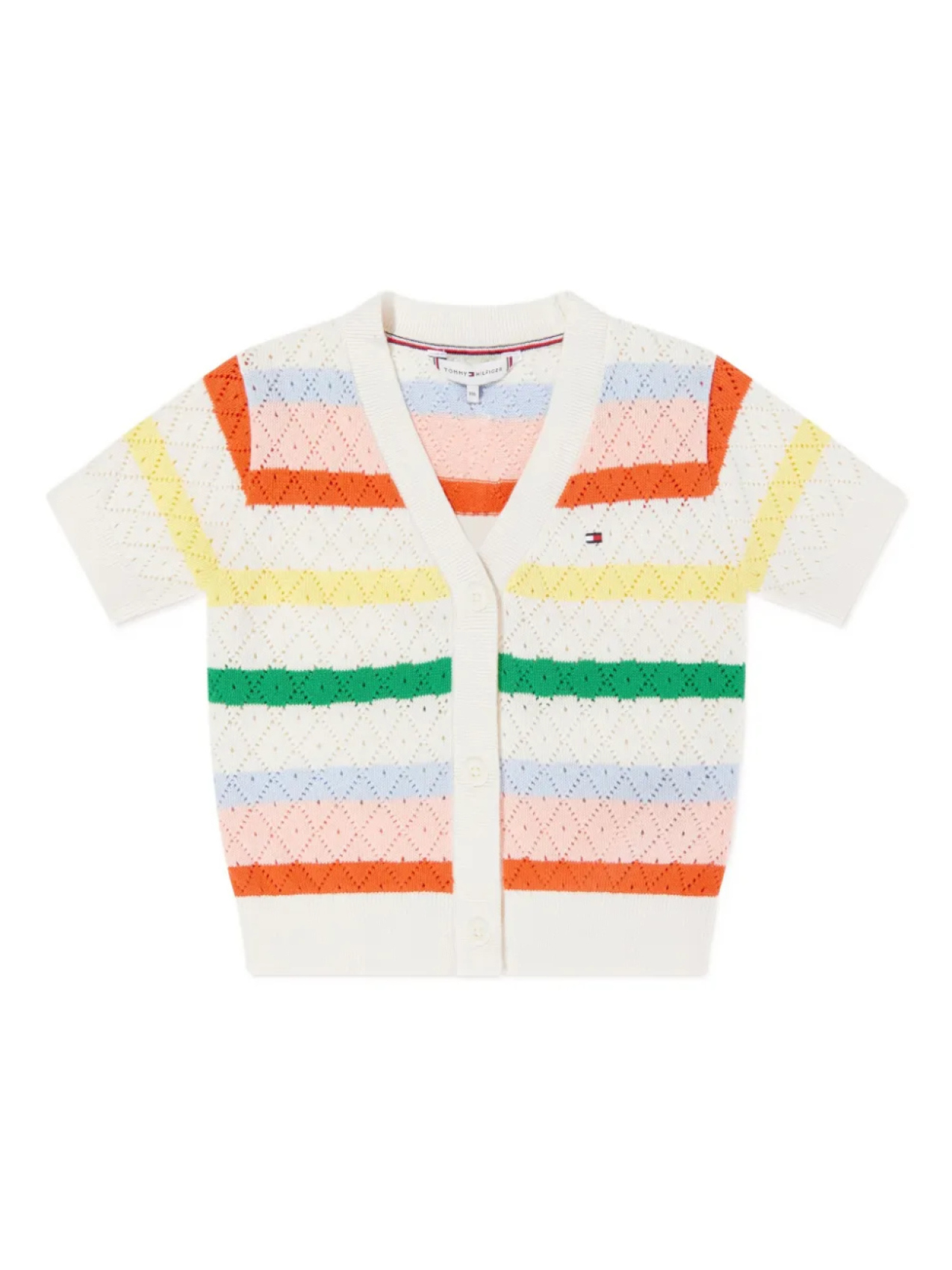 

Кардиган ажурной вязки Tommy Hilfiger Junior, белый