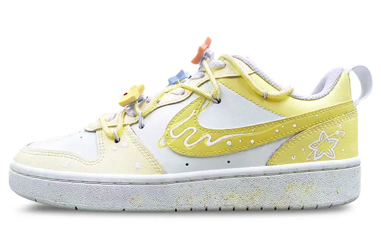 

Кроссовки Nike Court Borough Skateboarding Shoes Women's Low-top White, светло-желтый