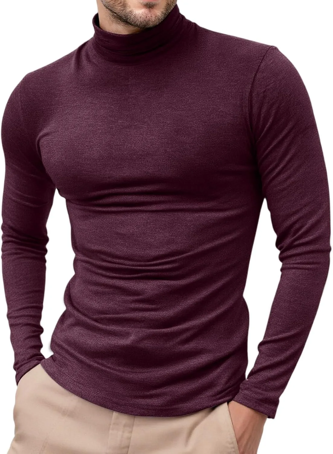 

Мужская футболка RTRDE с длинным рукавом, Slim Fit, Mock Turtleneck