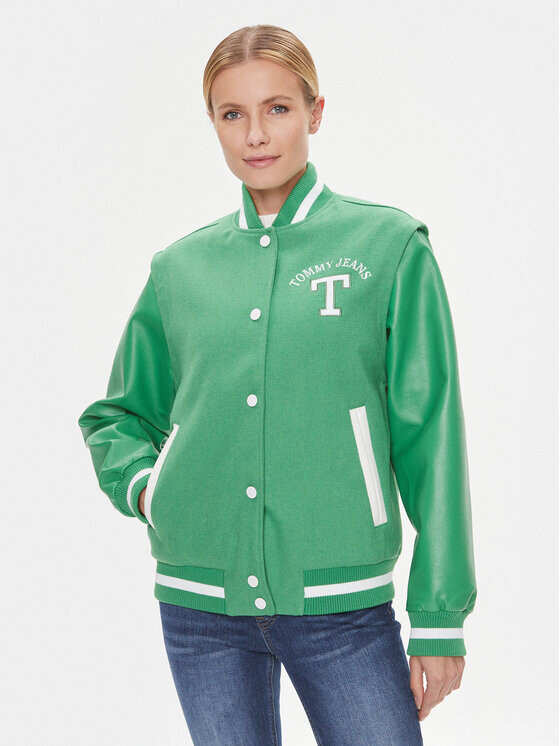 

Бомбер стандартного кроя Tommy Jeans, зеленый