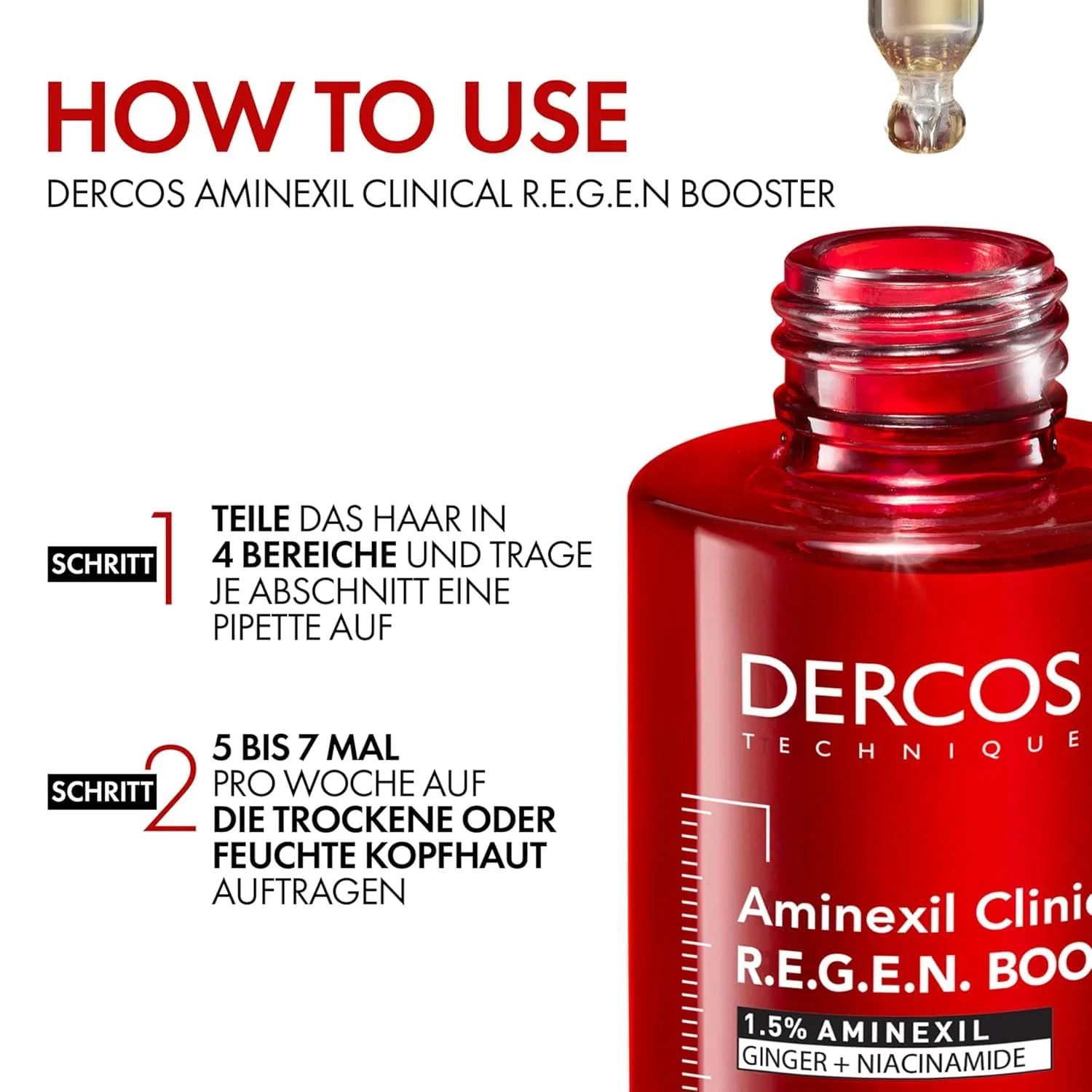 Сыворотка против выпадения волос «Dercos Aminexil Clinical R.E.G.E.N. Booster» от Vichy, 90 мл Vichy — фото 4