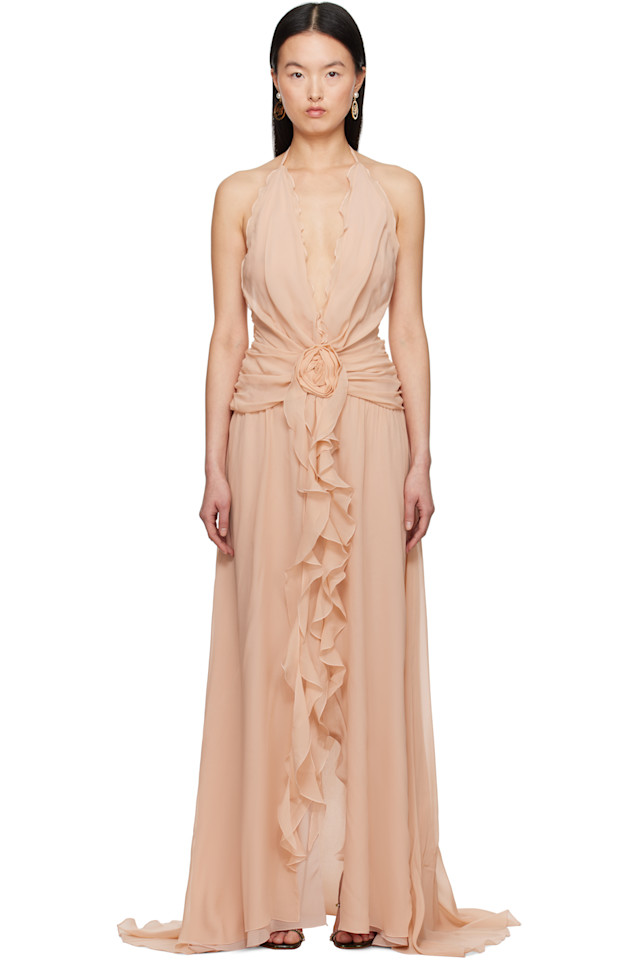 

Макси-платье из жоржета Blumarine, розовый