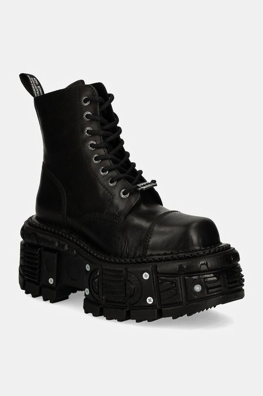 Кожаные ботинки CRUST NEGRO IMPERFECT TANK NEGRO TORNILLOS New Rock, черный