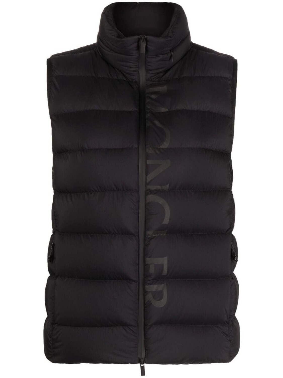 

Moncler дутый жилет с логотипом, черный